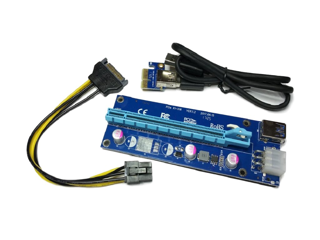 Riser PCI-Express 1x-16x USB 3.0 6pin Sata 5A - 6898159172 - oficjalne ...