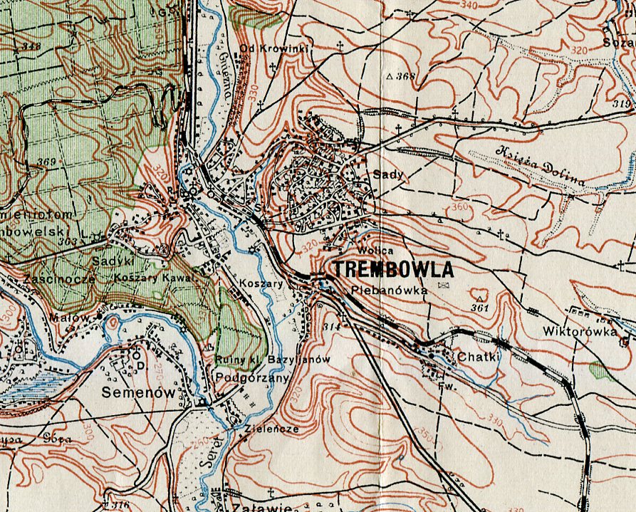 TREMBOWLA : KRESY  ::  mapa wojskowa : 1925 rok