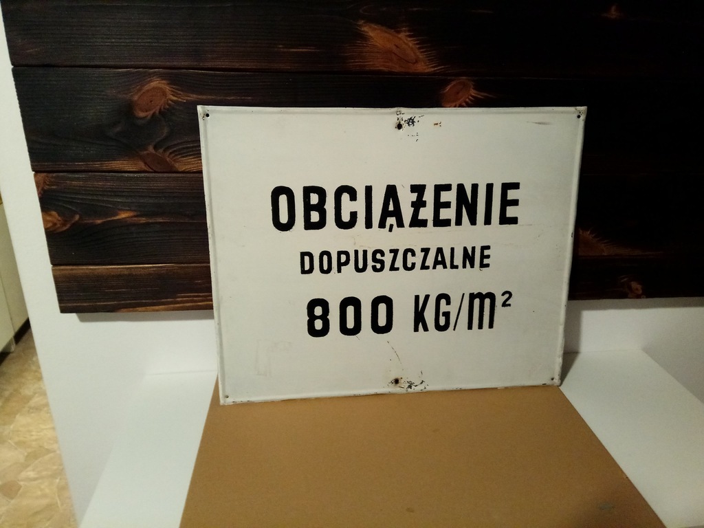 Tabliczka Obciążenie Dopuszczalne 800 kg/m2