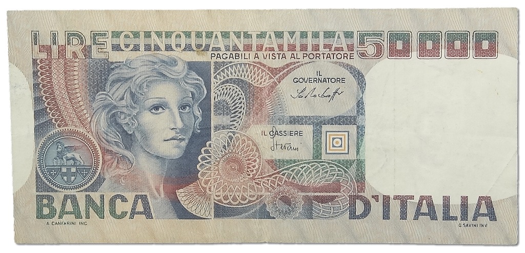 22.Włochy, 50 000 Lirów 1977 rzadki, St.3+