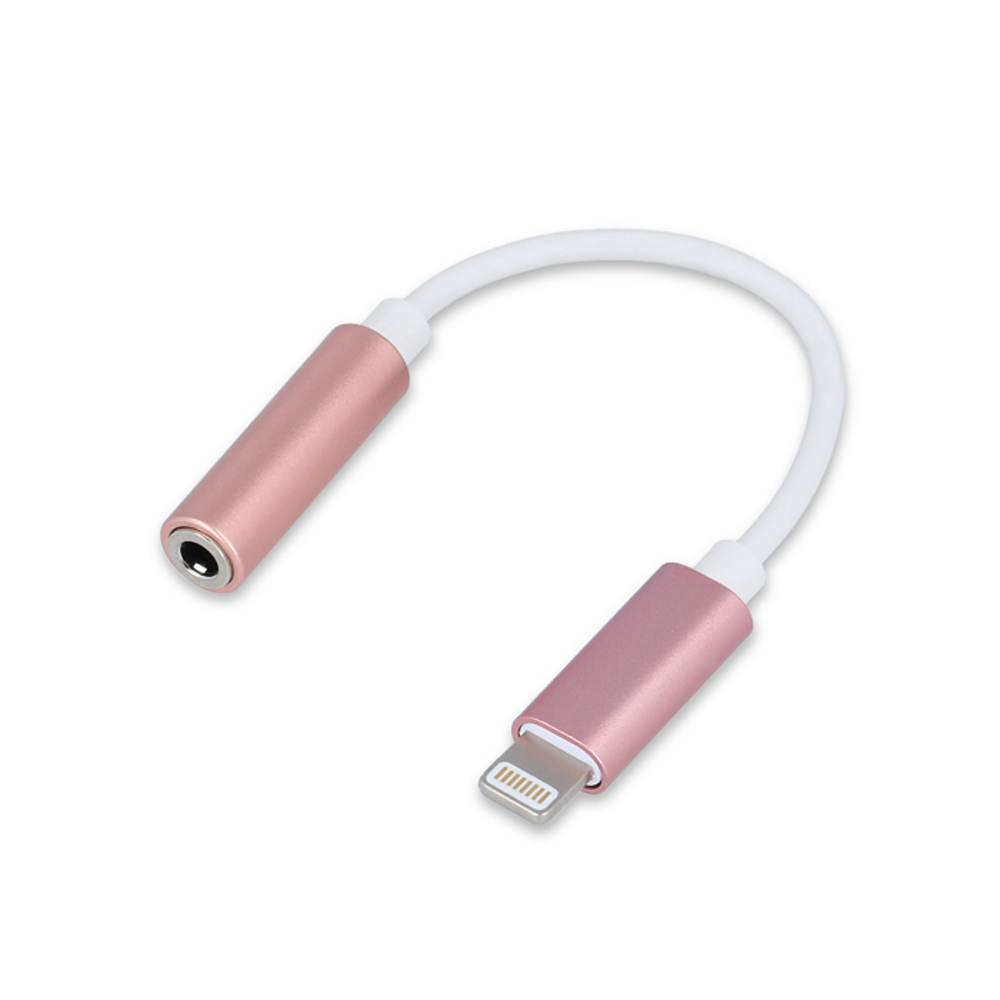 Adapter do iPhone 8-pin / audio jack 3,5mm różowy