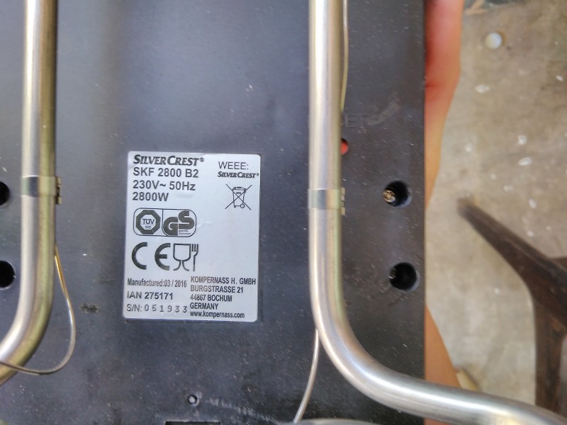 Częsci grzałka frytownica skm 2800 b2 SilverCrest