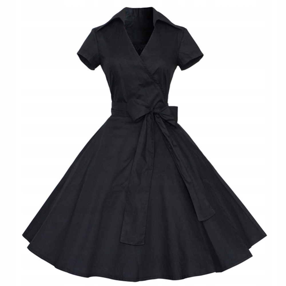 Sukienka GOTH gothic czarna pin up rozkloszowana
