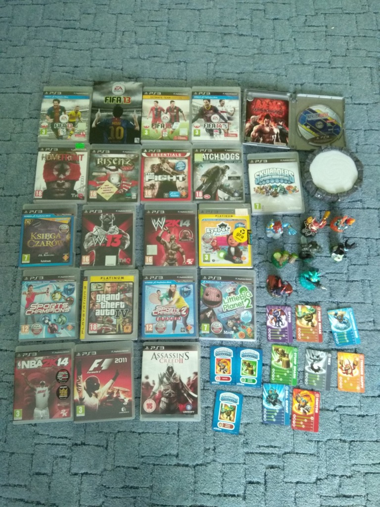 20 Gier PS3 Gta Fifa WWE NBA i Inne + Figurki