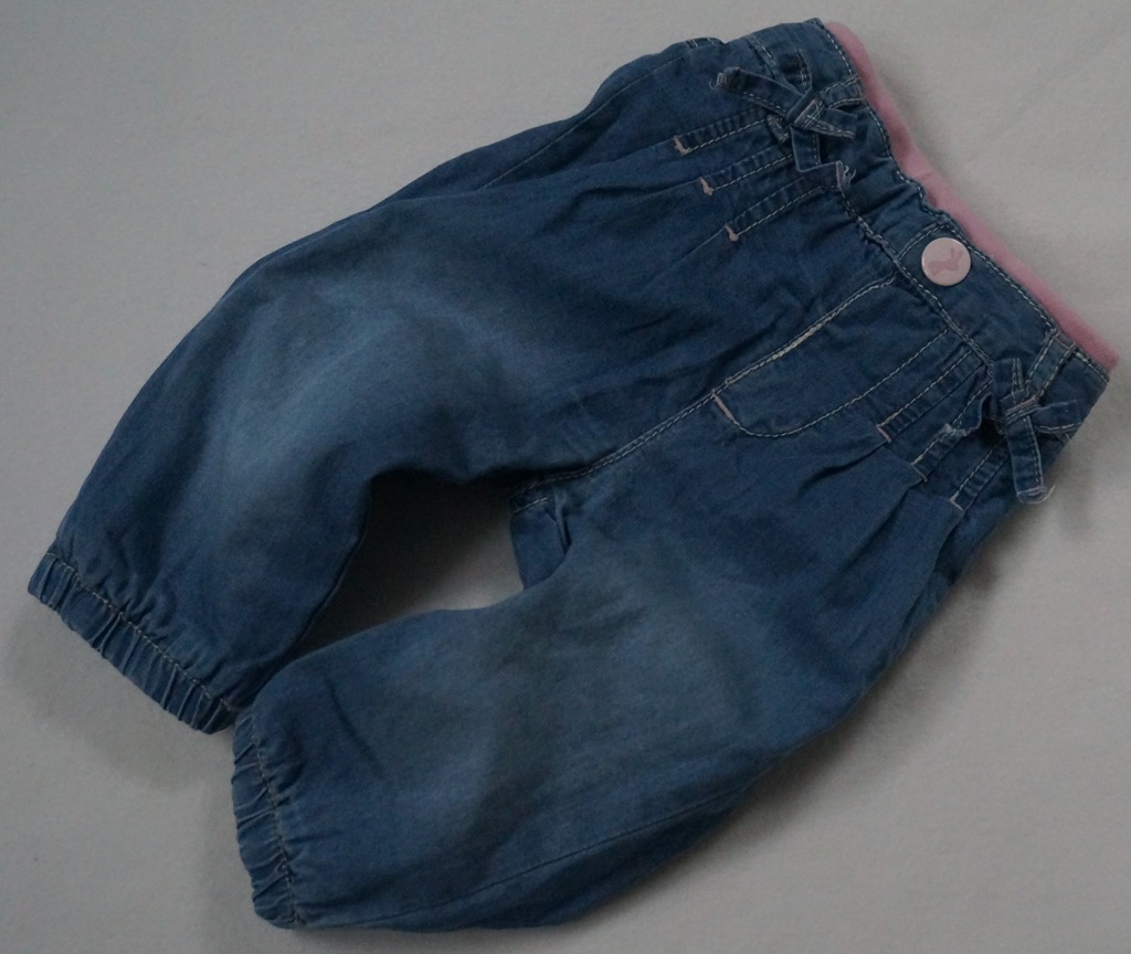 Mothercare ciepłe spodnie jeans z podszewką 3-6 68