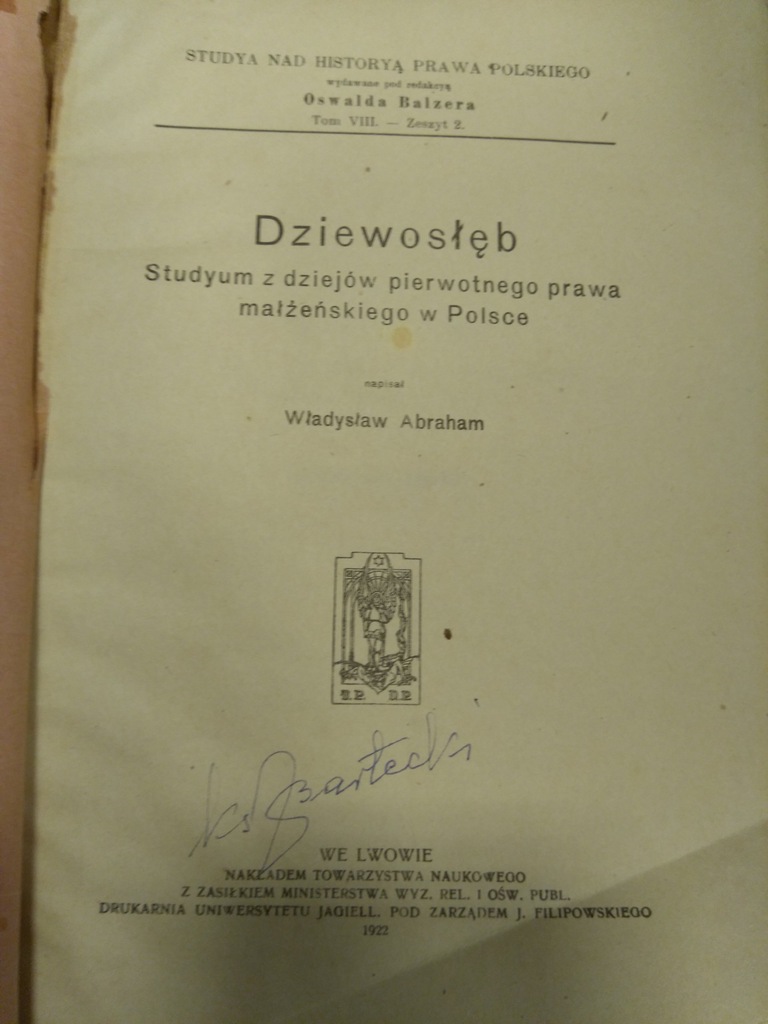 Abraham DZIEWOSŁĘB STUDYUM Z DZIEJÓW PIERWOTNEGO P