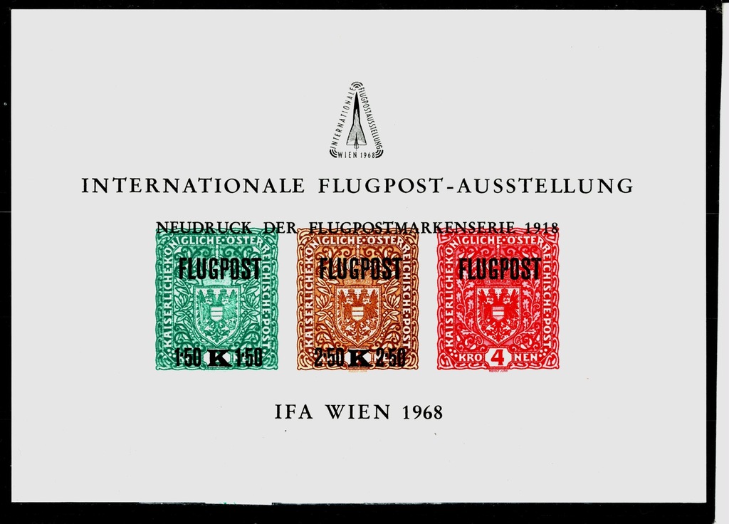 AUSTRIA NOWODRUK 1968 r lotniczy