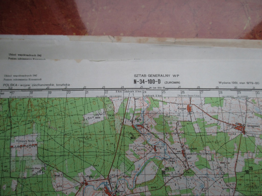 mapa lubowidz Wojskowa mapa topograficzna, Żuromin, Lubowidz   7673048115 