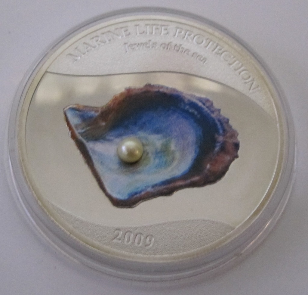 Republic of Palau Pearl 2009 5 $ perła srebro