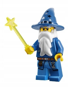 Czarodziej figurka Lego cas473 Blue Wizard