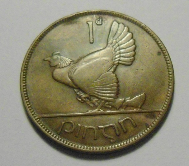 1 penny pens Irlandia ładna stara moneta 1928 rok