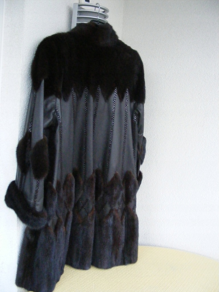 Exklusive echt Nerzmantel mit Leder wiegt ca.1,7