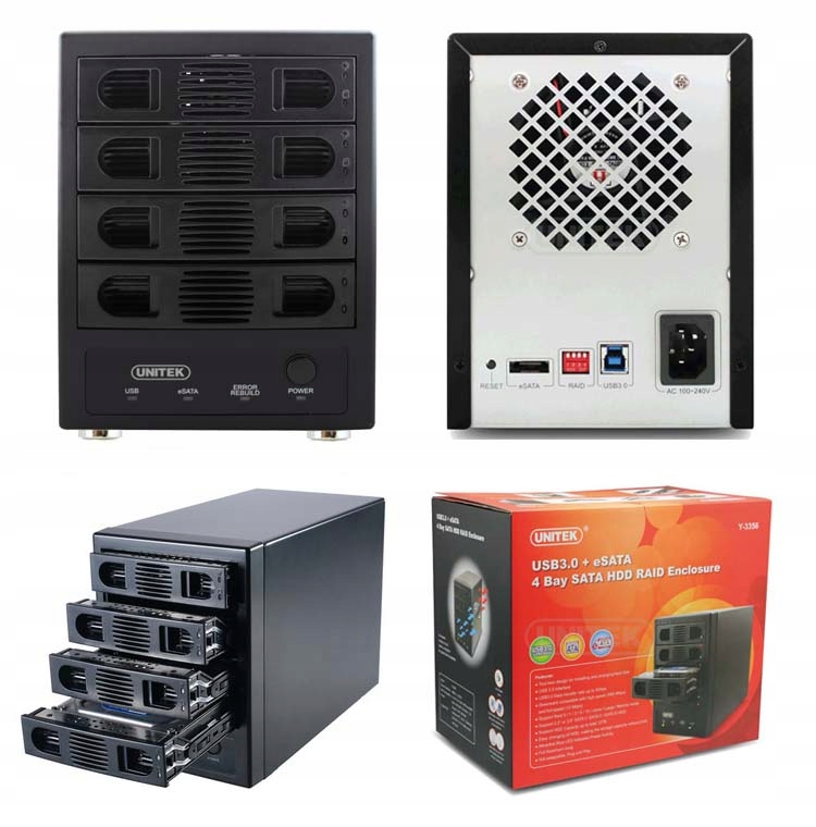 Unitek Y-3356 obudowa RAID 4 x HDD 3,5" 12 TB