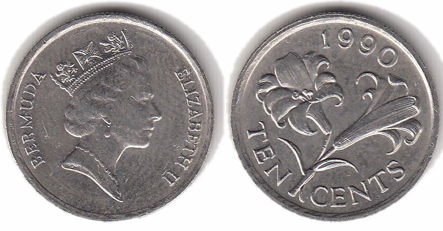755(22) - Bermudy,10 Centów 1990