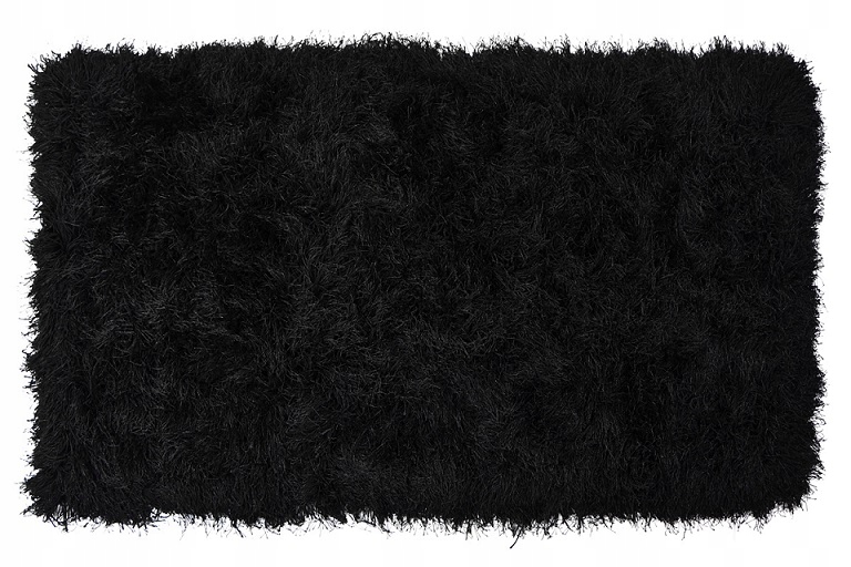 PUSZYSTY DYWAN SHAGGY 140X190 CM CZARNY WŁOS 9 CM