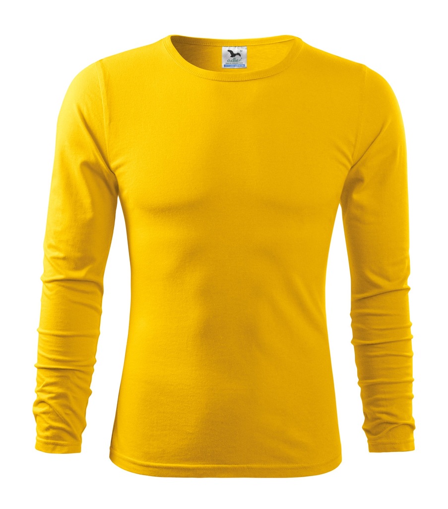Gładka koszulka long-sleeve Fit - L / żółty