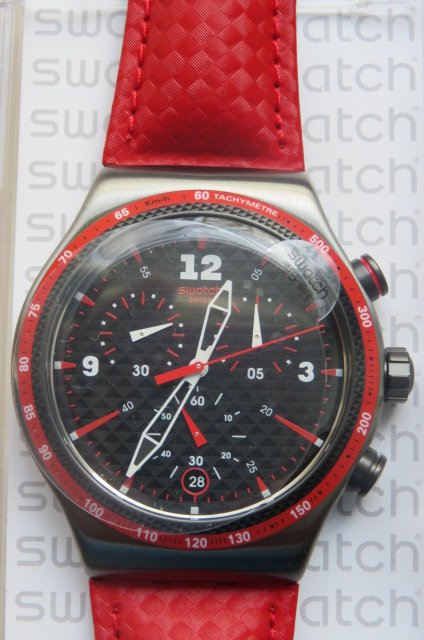 Swatch Rosso Fuoco Model YVM401 動作品 Swatch Watch Mens - Rosso Fuoco Model - YVM401 | WatchCharts