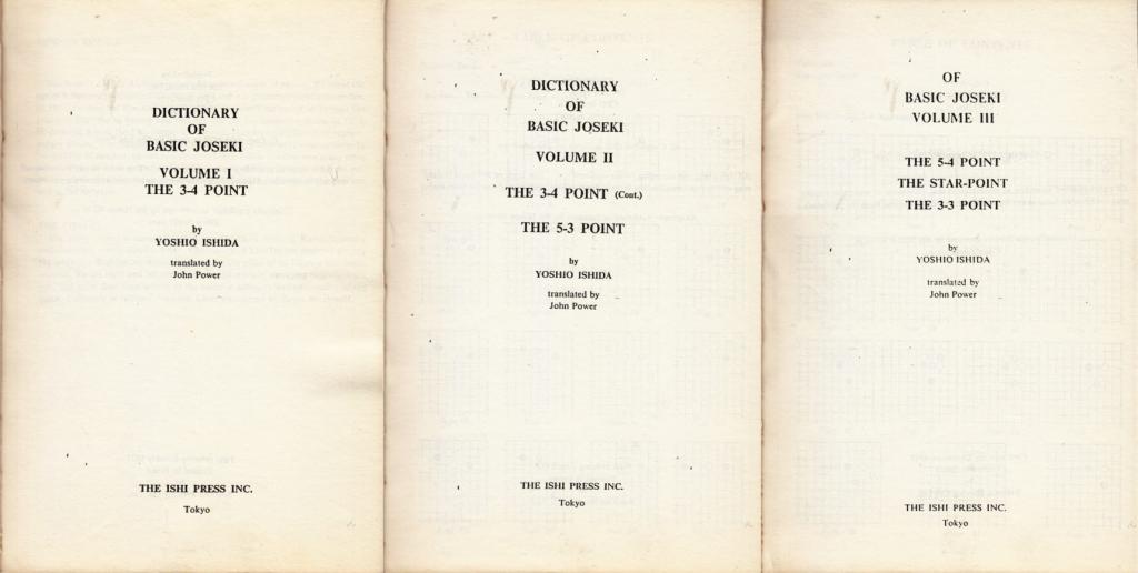 ISHIDA DICTIONARY OF BASIC JOSEKI Tom I, II, III