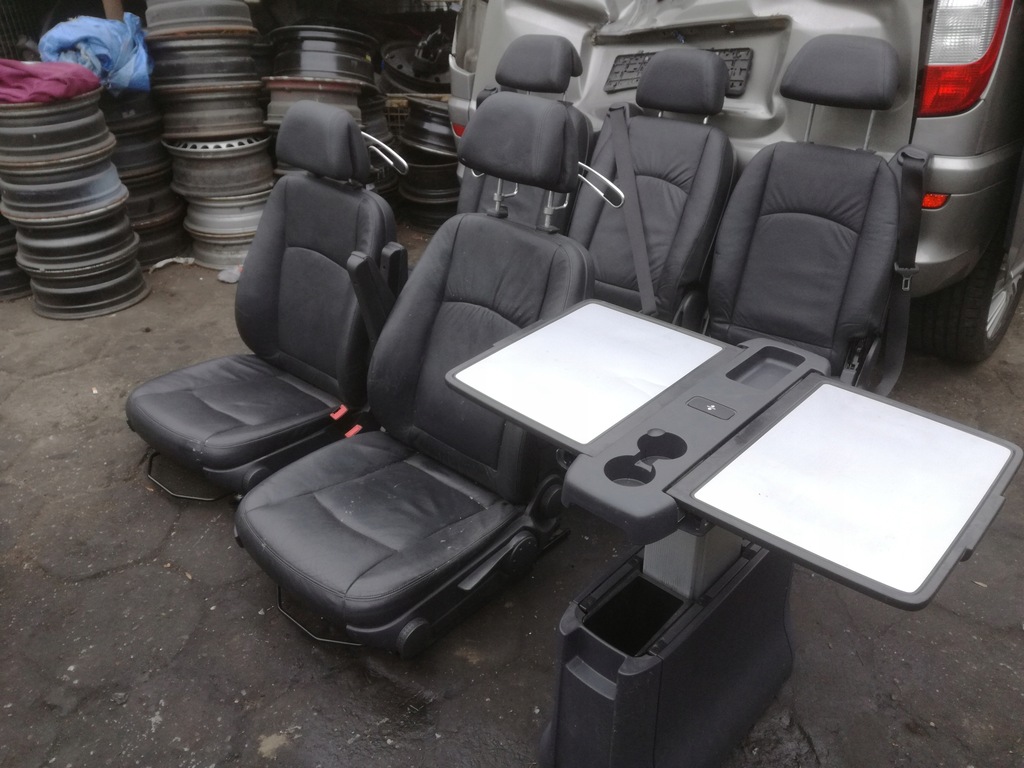 Mercedes viano 639 fotele stolik komplet skóra