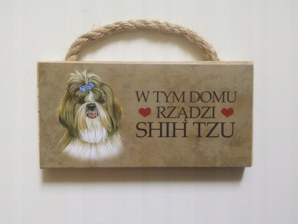 Tabliczka drewniana z magnesem/motyw Shih Tzu