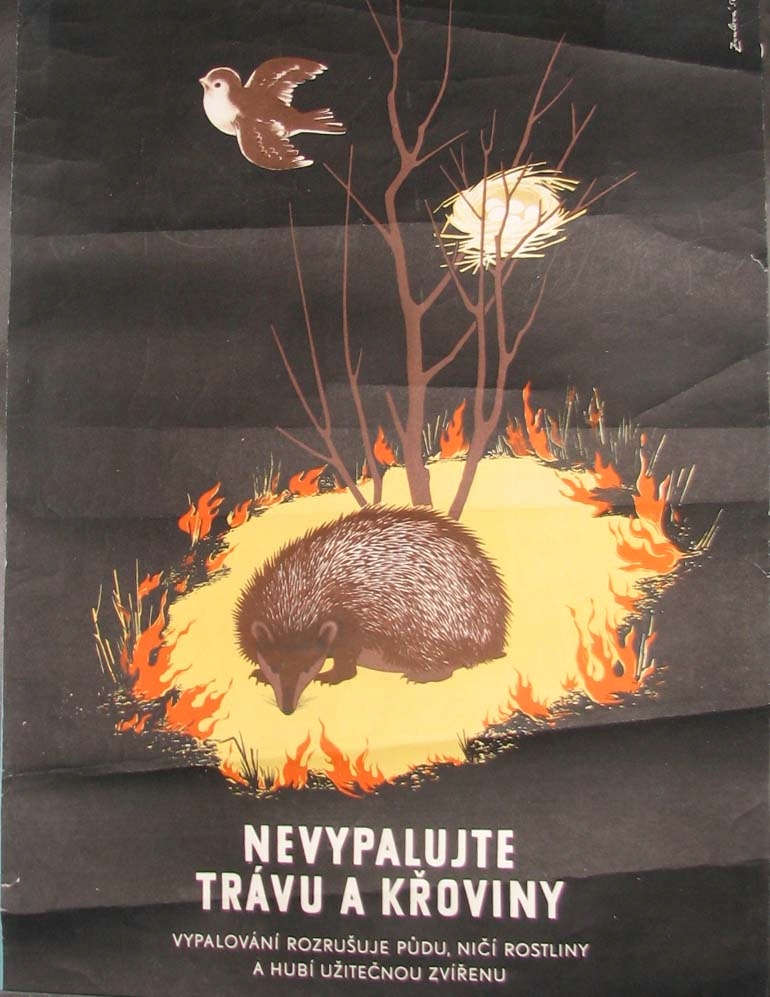 NIE WYPALAJCIE TRAW I KRZEWÓW Plakat propagandowy