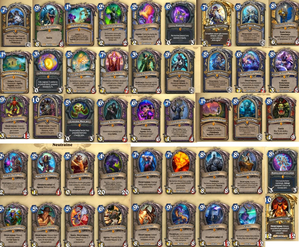 Konto Hearthstone *** 45 Legendarnych Kart