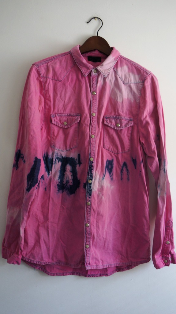 TOPSHOP koszula różowa taliowana destroyed  40
