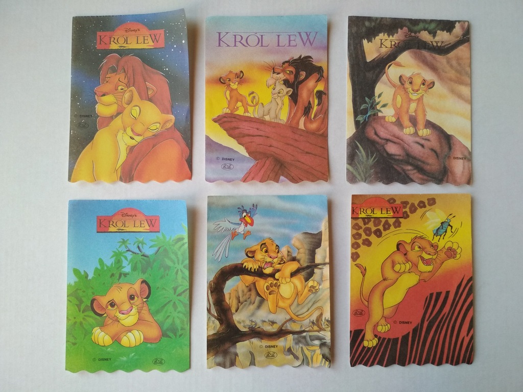 KARTECZKI LATA 90-te KRÓL LEW ZESTAW 6