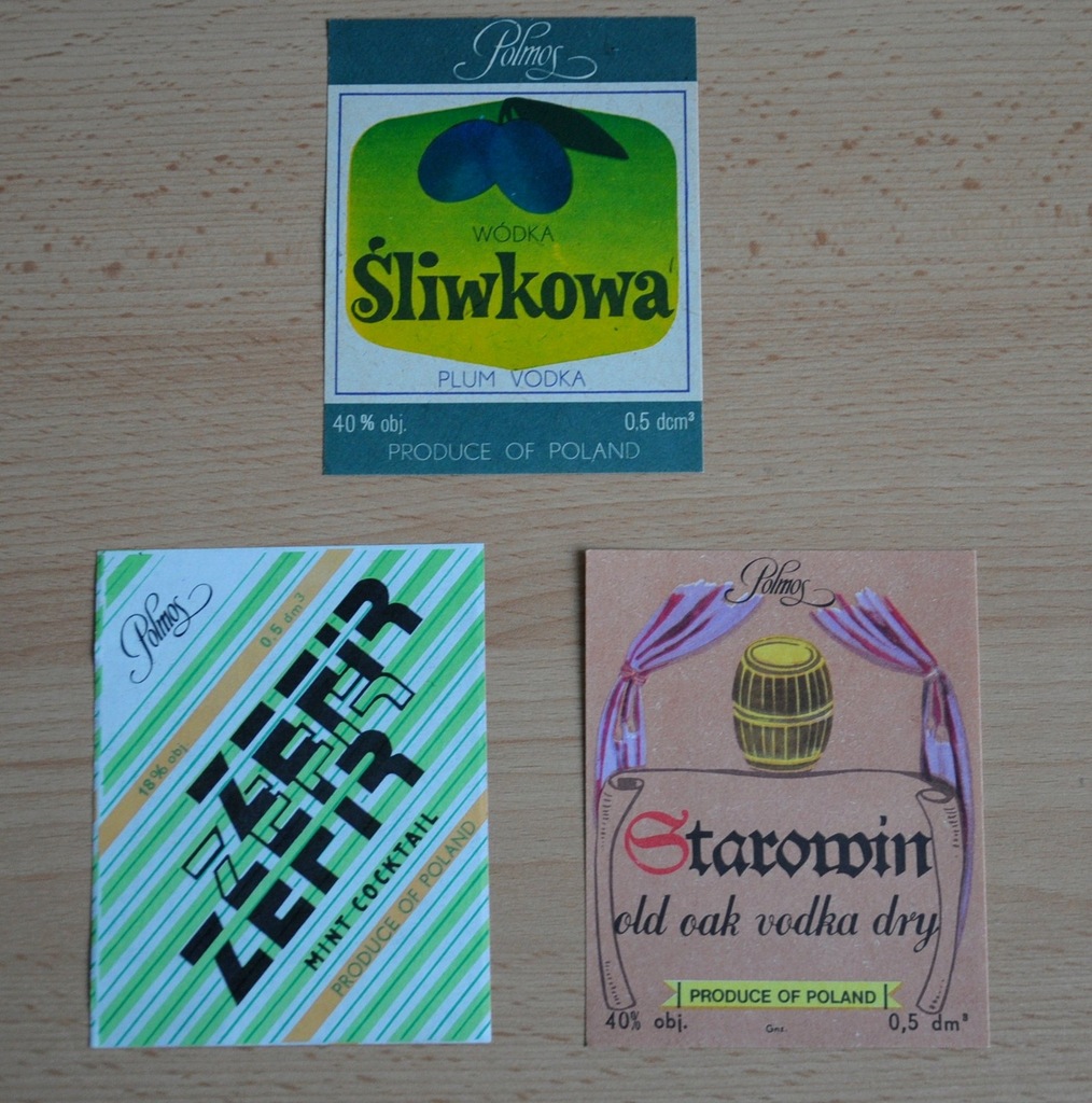 PRL etykiety wódek - zefir śliwkowa starowin