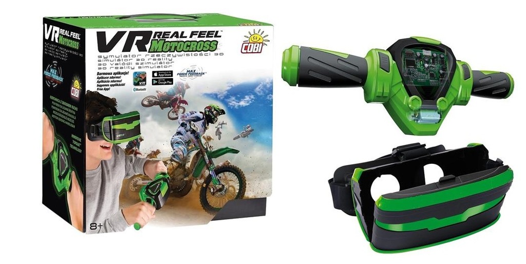 REAL FEEL GOGLE VR 3D MOTOCROSS KIEROWNICA COBI 7044445623