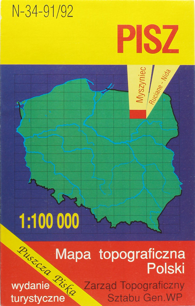 MAPA TOPOGRAFICZNA POLSKI PISZ 1:100 000