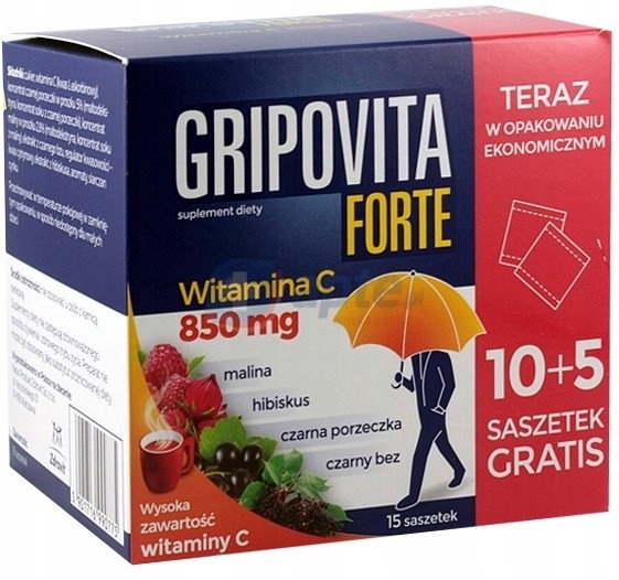 Gripovita Forte 15 saszetek ODPORNOŚĆ GRYPA