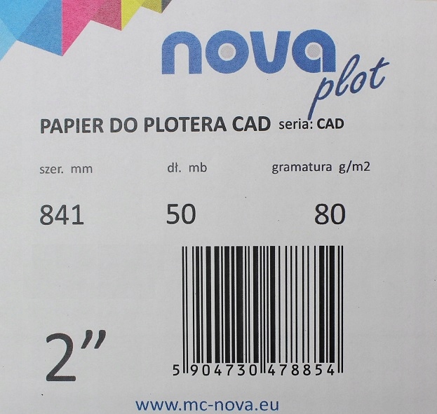 Papier w roli do plotera A0 841 x 50m 80g NOVAplot