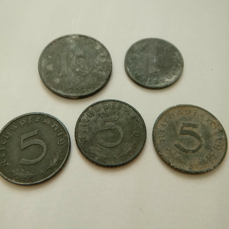 Stare monety niemieckie ze swastyką 1940-1942r (2)