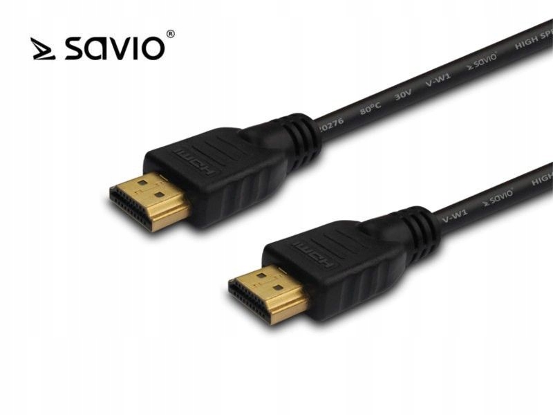 Elmak SAVIO CL-96 Kabel HDMI 2.0, złoty, 3D, 4Kx2K