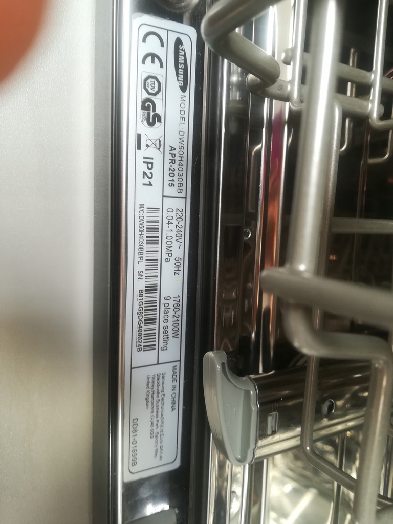 Zmywarka Samsung DW50H4030BB do zabudowy 45 cm