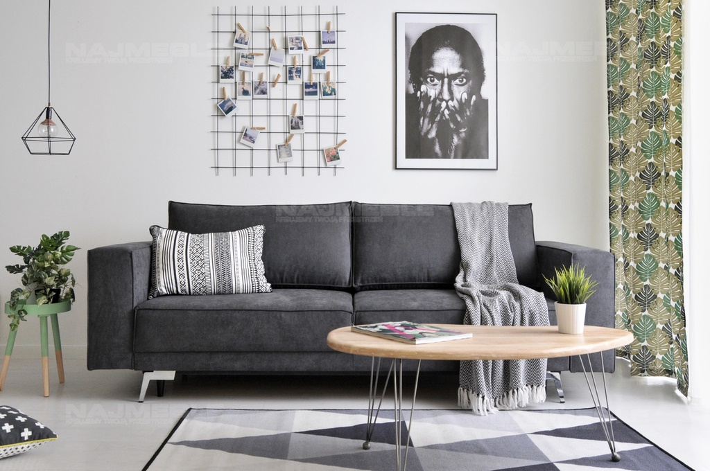 Rozkładana sofa w stylu skandynawskim loftowym