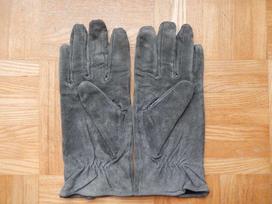 Zamszowe rękawiczki, szare z polarem