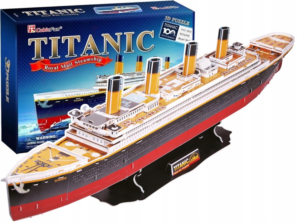 CubicFun PUZZLE 3D TITANIC 80 cm DUŻY statek 113el