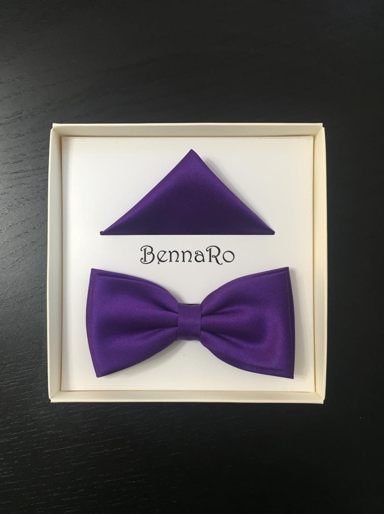 Elegancka muszka BennaRo + poszetka