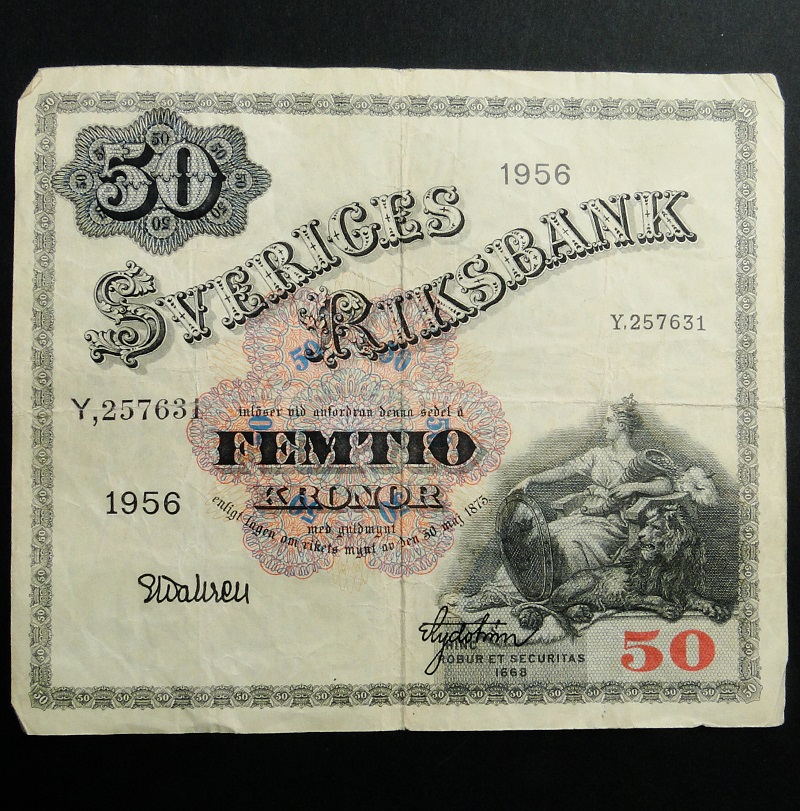 1956 Szwecja Riksbank 50 koron - 50 kronor