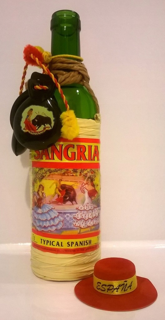 SANGRIA BUTELKA + KASTANIETY ORYGINAŁ z HISZPANII