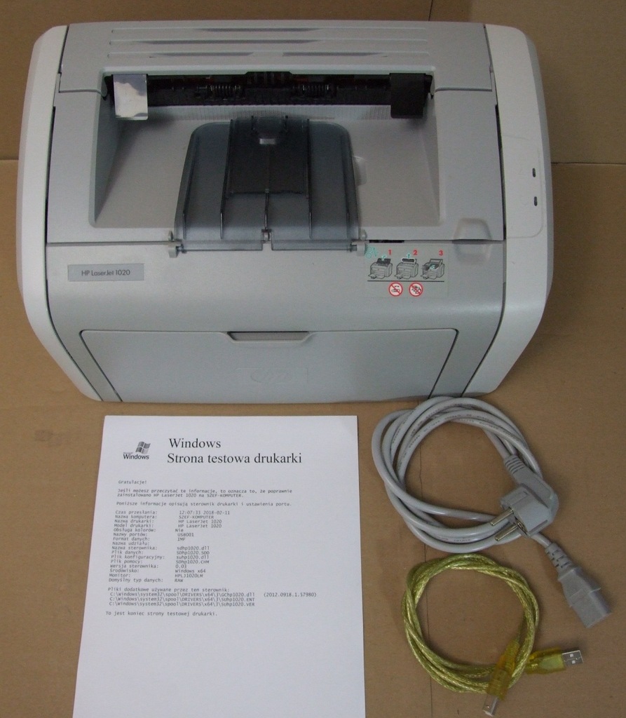 HP LASERJET 1018 TYLKO 392 wydruków kable toner