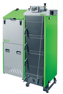 KOCIOŁ SAS SLIM 14 kW PIEC Z PODAJNIKIEM EKOGROSZE