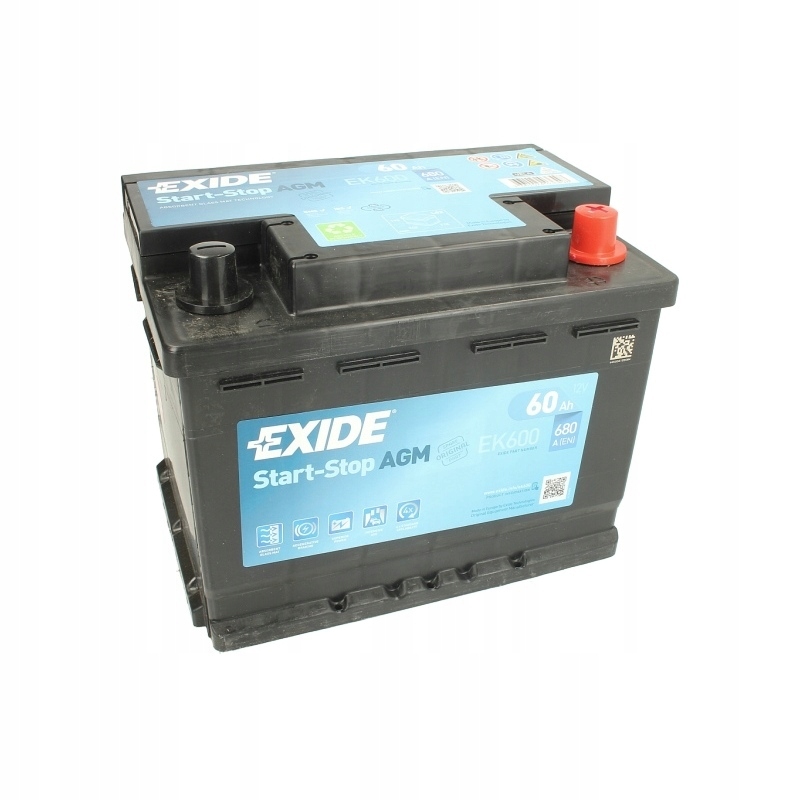 Opel AKUMULATOR EXIDE START STOP AGM EK600 - 60AH - 7546311167 ...