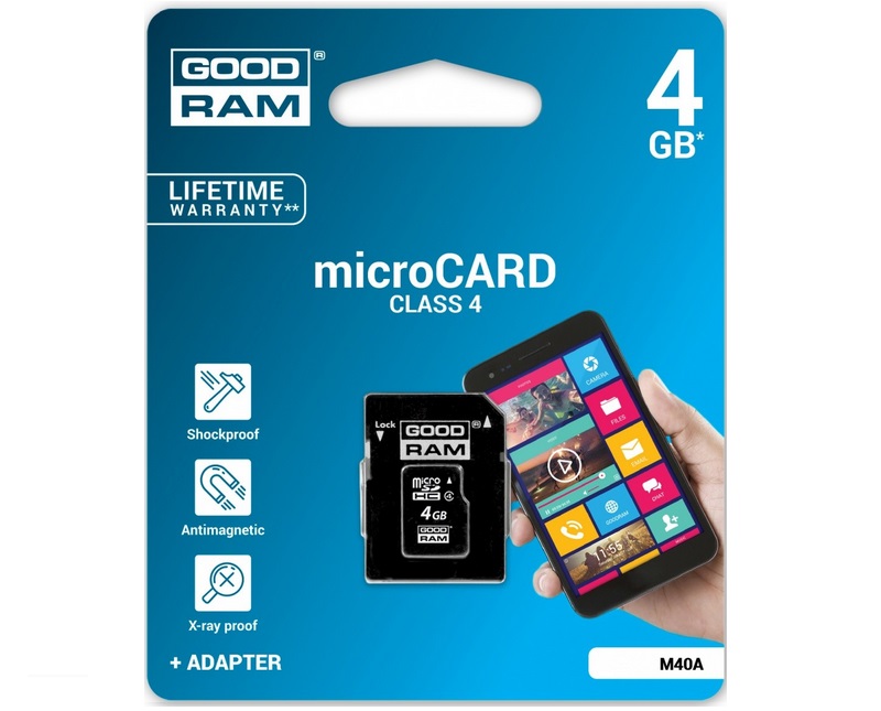 KARTA PAMIĘCI GOODRAM MICRO SDHC 4GB + ADAPTER SD