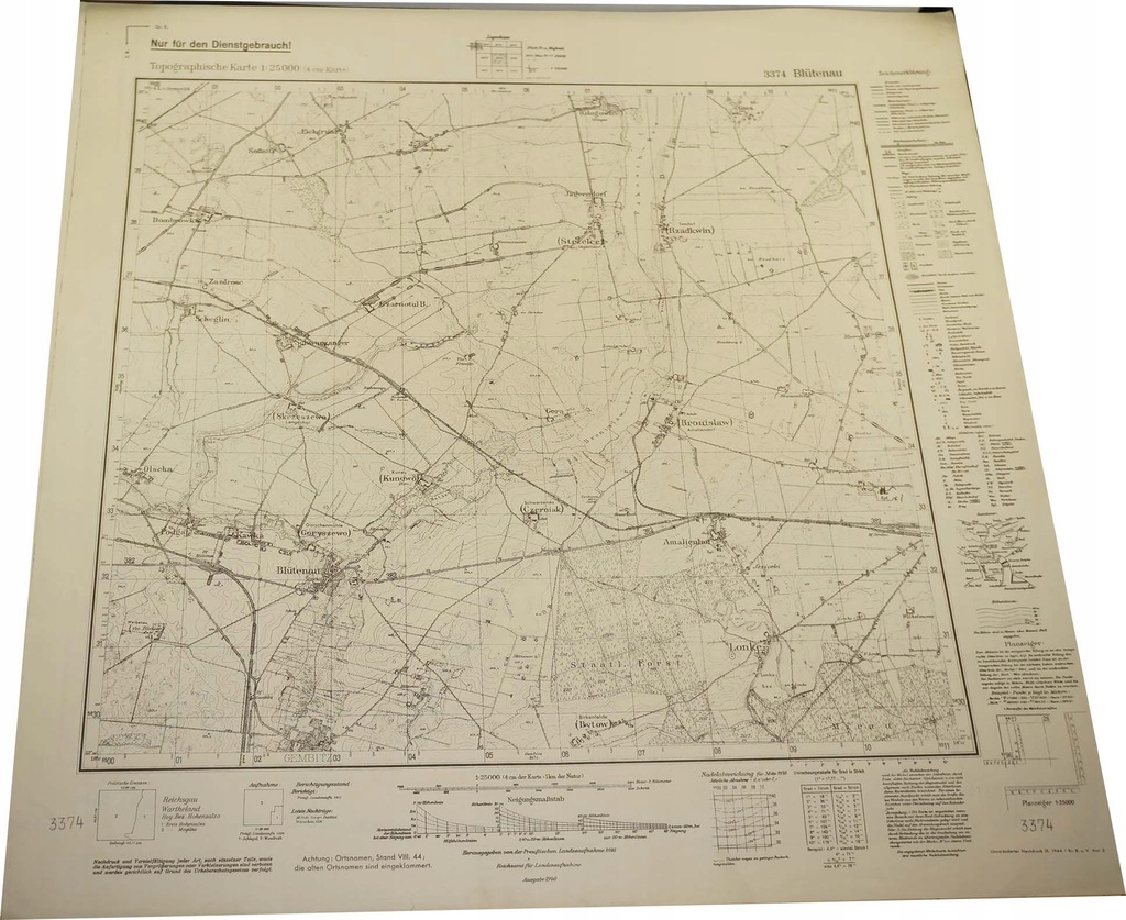 424. Mapa KWIECISZEWO Blutenau gm. Mogilno 1940r.