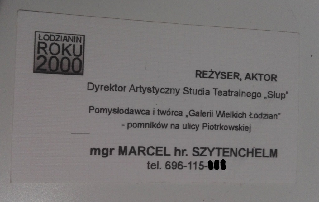 Marcel hr. Szytenchelm - wizytówka