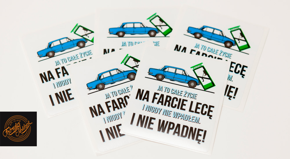 Naklejka Całe życie na farcie prl fiat 125p fso