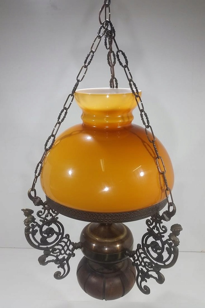 LAMPA NAFTOWA SUFITOWA ŻYRANDOL ANTYK